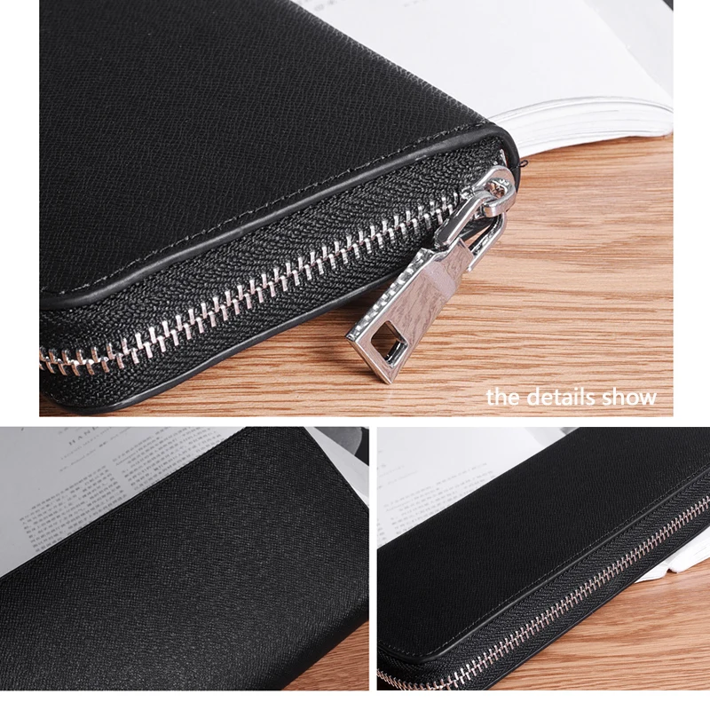 Роскошный Черный Коричневый Мужской Кожаный мужской Кошелек Сцепления Кошельки