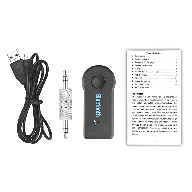 Беспроводной Bluetooth AUX аудио приемник адаптер 3 5 мм джек Aux громкой связи Car Kit MP3 Music