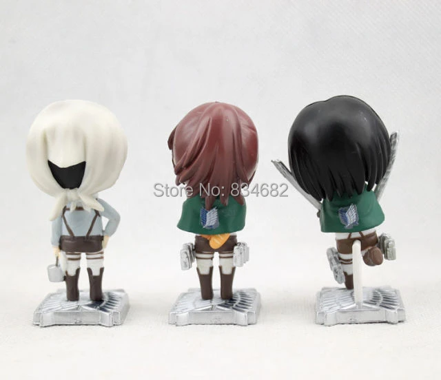 6 шт./компл. Shingeki no Kyojin атака на Титанов Рисунок Фигурки Levi's Микаса Акерман eren Jaeger