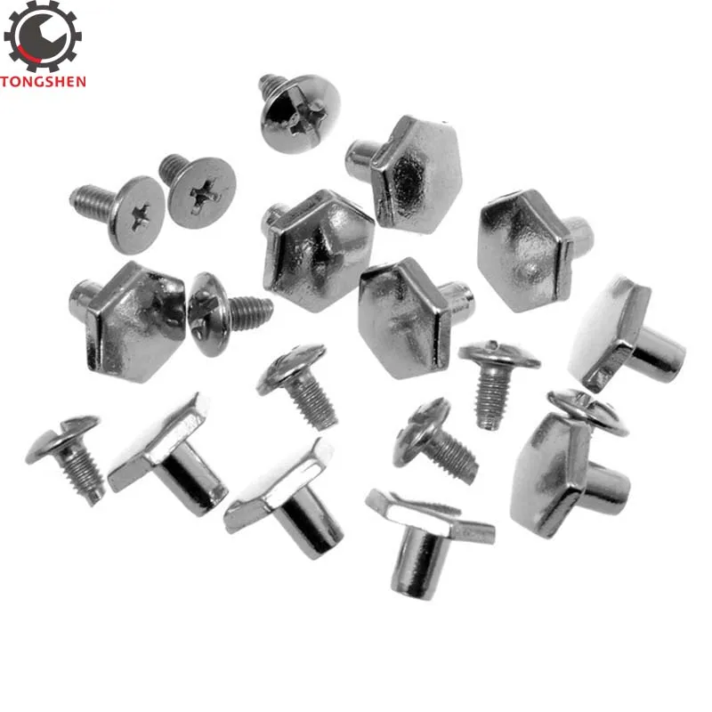 20 комплектов Серебристые шестигранные металлические шипы и шпильки шнековые