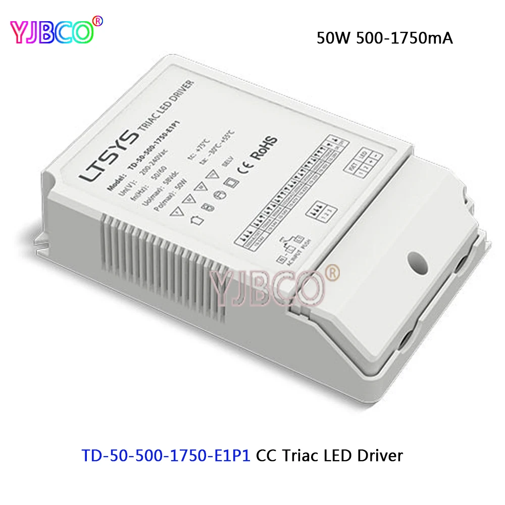 LTECH New Triac Dimmable intelligent LED DriverTD-50-500-1750-E1P150W 500-1750mA 200-240VAC Input CC Driver | Лампы и освещение