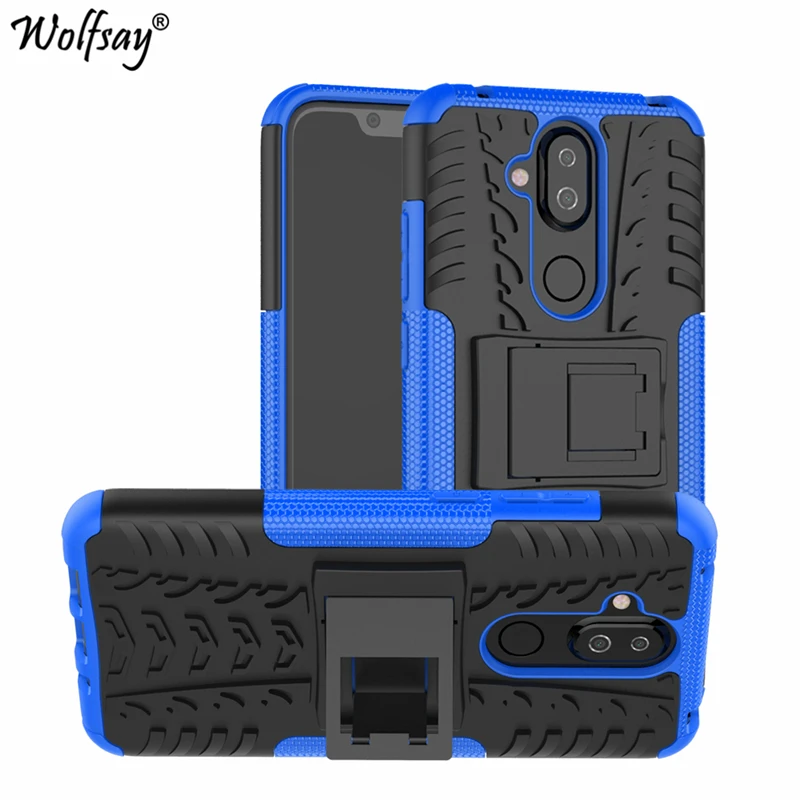

Case For Nokia 8.1 Cover Durable Thick bumper Silicone Phone Case For Nokia 8.1 2018 TPU+PC Dual Layer Case For Nokia X7 TA-1131
