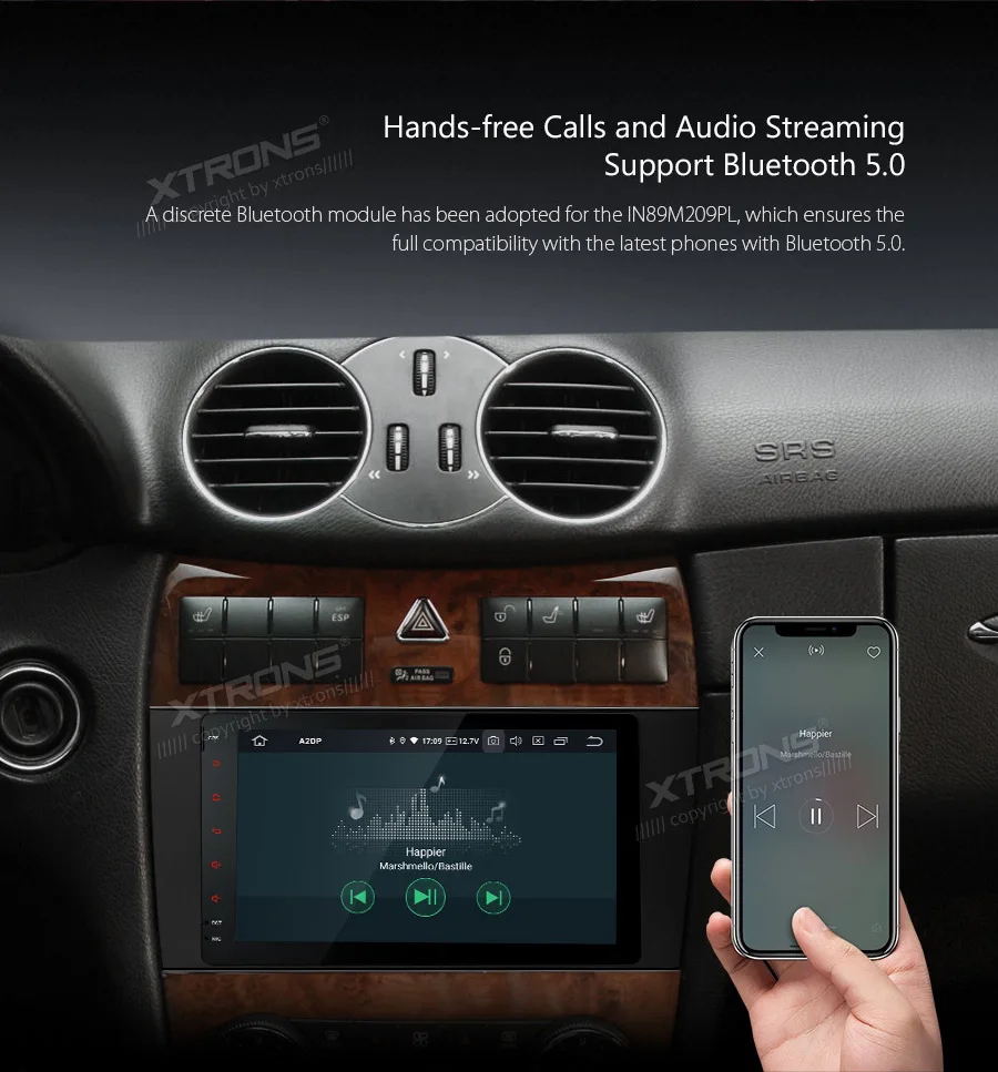 XTRONS Android 9,0 автомобильный стерео радиоплеер для Mercedes Benz W209 2005 2006 W203 W463 Plug and Play дизайн gps wifi OBD без DVD