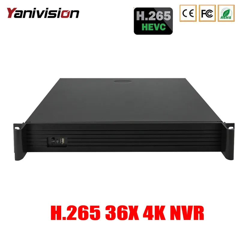 Аудиосигнализация ONVIF P2P поддержка 4 HDD 1 5u 36 каналов 8 Мп K 5 МП 3 2 H.265 NVR камера