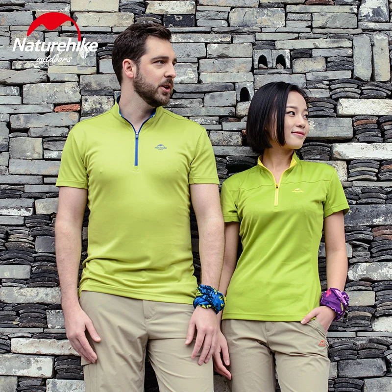 Футболка Naturehike мужская с воротником стойкой тенниска короткими рукавами