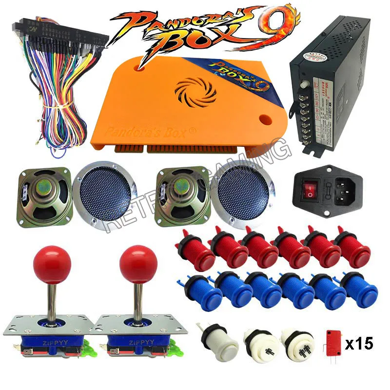 long zippy joystick DIY Pandora box 9 1500 В 1 Аркадный Игровой шкаф машина с доской jamma комплект с Happ джойстиком Кнопка питания динамик - Цвет: long zippy joystick