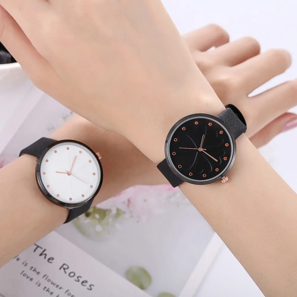 Женские часы кварцевые с кожаным ремешком студенческие наручные Relogio Feminino Montre Femme