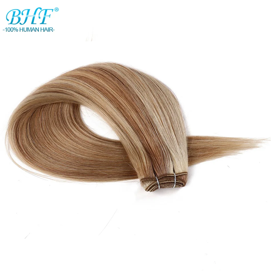 Bhf прямые человеческие волосы Remy из натуральных волнистых волос для наращивания 1" до 24" Быстрая