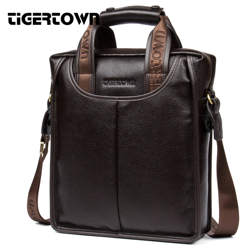Мужская сумка мессенджер TIGERTOWN из 100% натуральной воловьей кожи на плечо для