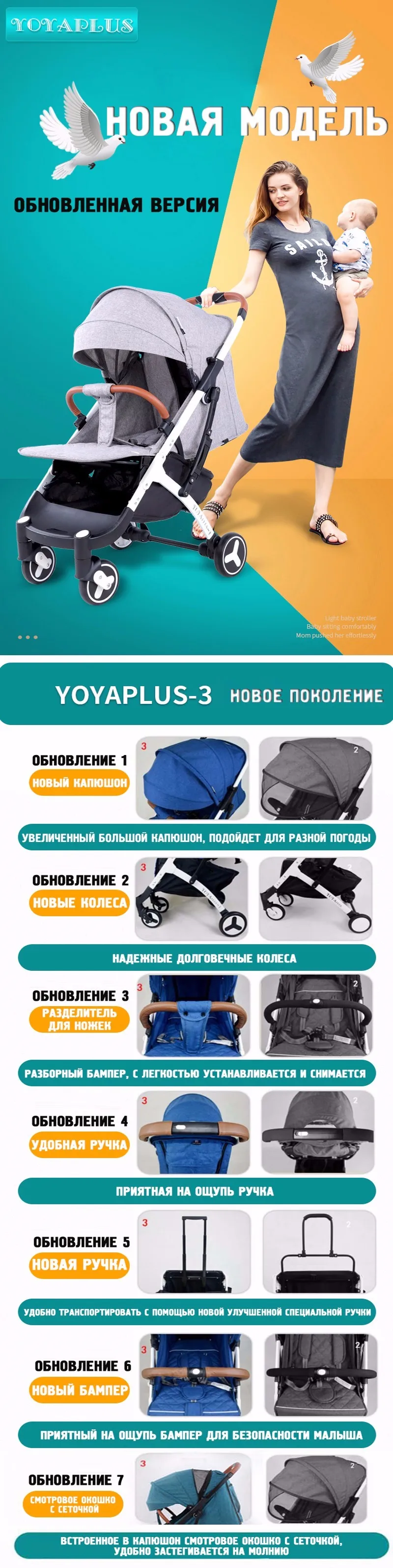YOYAPLUS 3 детская коляска yoya Plus коляска, и 12 подарки, низкая заводская цена для первых продаж, дизайн baby yoya