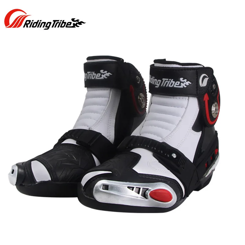 A009 Riding Tribe мужские и женские кожаные мотоциклетные сапоги для езды по бездорожью