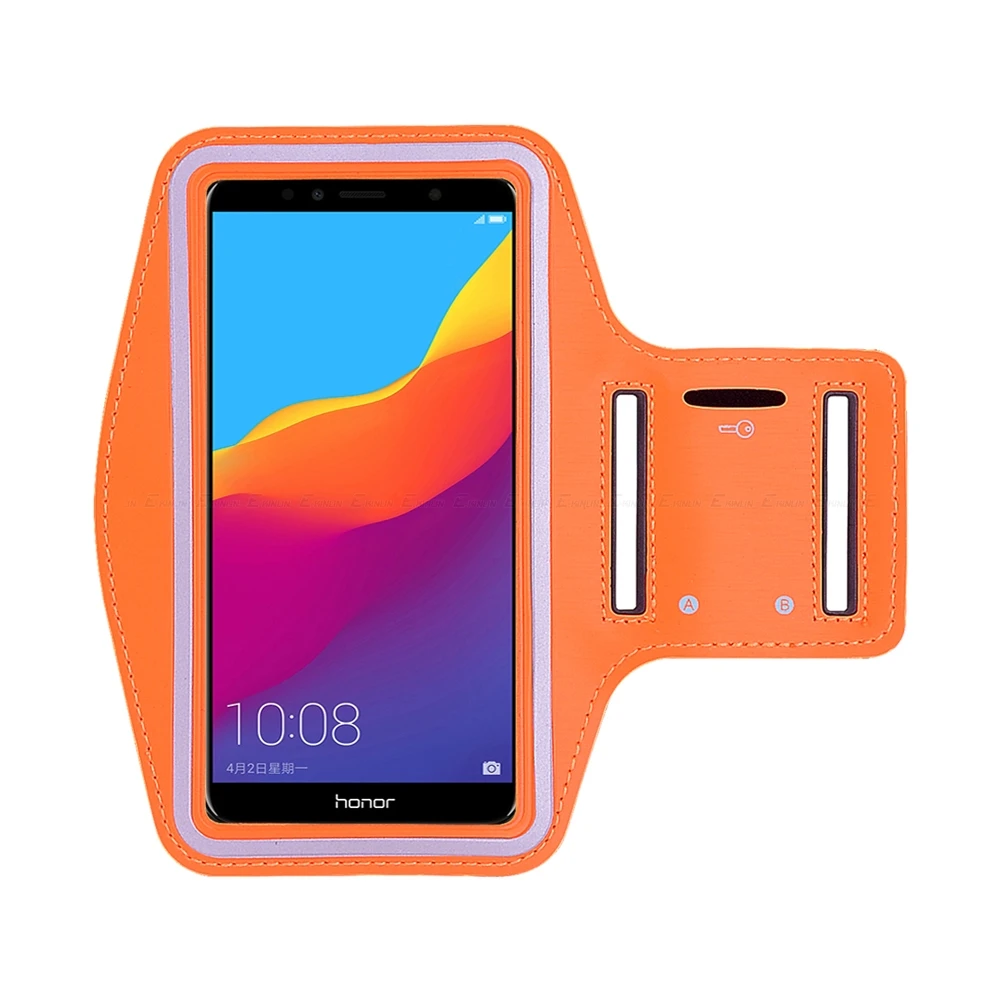 Оранжевый Чехол на руку для HuaWei Honor 9X Premium 5C 6 6A 6C 7A 7C 7S 7X 8A 8C 8S 8X Max Pro Play 3 3e Sport Running Gym Phone Bag - Цвет: Оранжевый