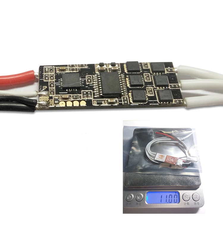 1 шт. OWLUAV 13 мм * 30 Mini ESC 2-6S 30A BLHeli BEC электронный контроллер скорости интегрированный