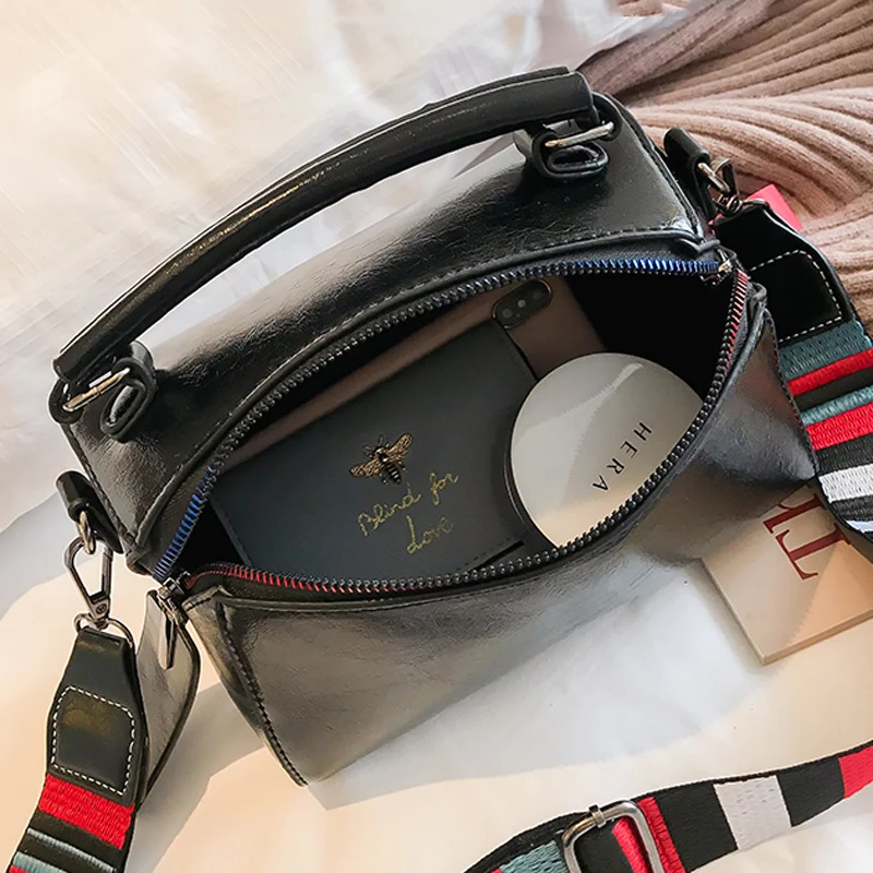Bolsa Mujer сумки для женщин модные сумки двойная молния женские сумки почтальон Красочные Широкие ремешки Лоскутные сумки-тоут