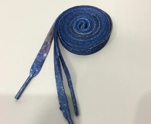 Дизайн 120 см/4" Цветные шнурки из полиэстера с двойным принтом, шнурки со звездами, Детские Сникеры, шнурки - Цвет: Синий