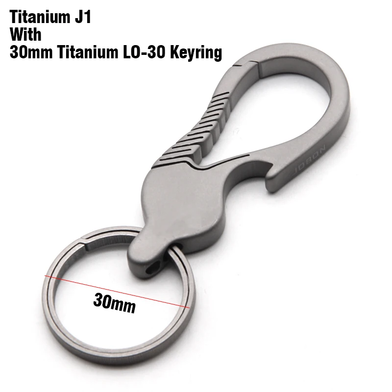 Titanium-J1-TR30 Настоящий титановый мужской брелок для ключей, пользовательский брелок для ключей, легкий титан, брелок EDC, роскошный бойфренд, лучший подарок - Цвет: Titanium-J1-TR30