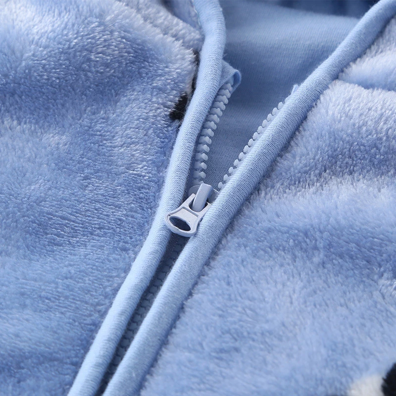 Милая одежда для малышей куртка с пандой пингвином Осенняя фланелевая теплая