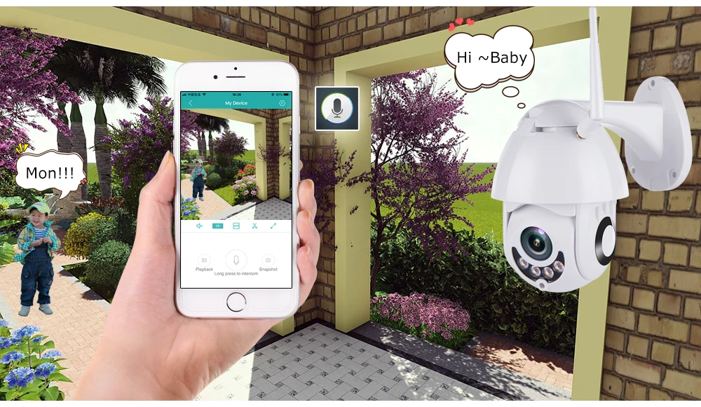 1080P 2MP супер мини PTZ купольная Беспроводная ip камера WiFi CCTV IR 30m Onvif наружная