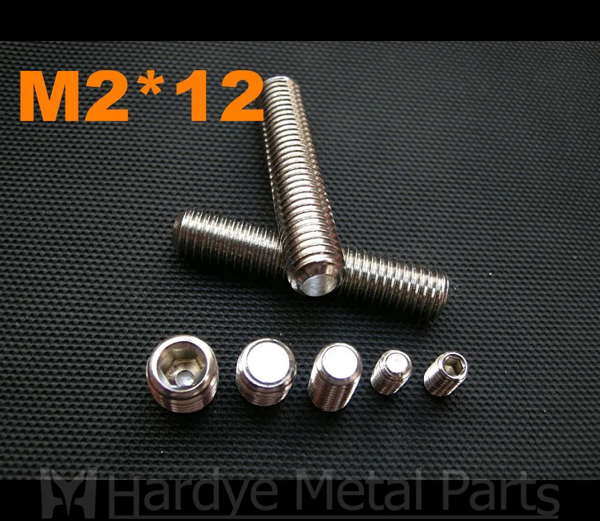 

500pcs/lot M2*12 DIN913 Stainless steel hex socket set screw with flat point