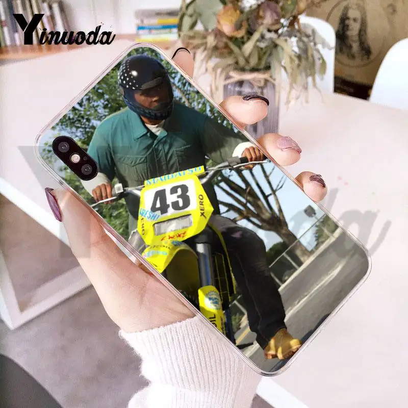 Чехол Yinuoda для iphone 7 6 X чехол GTA 5 прозрачные аксессуары телефонов iPhone 6s 7plus 8 8Plus XS XR 5S