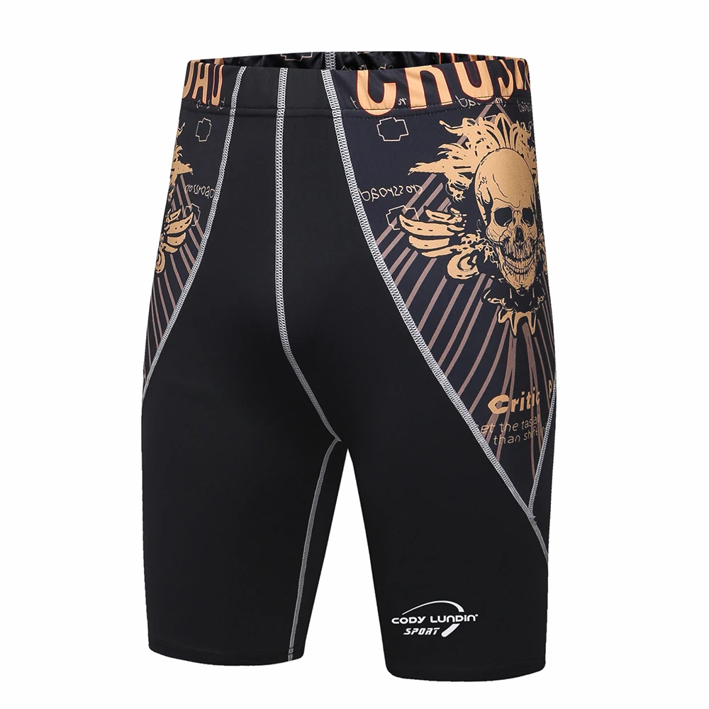 Шорты мужские компрессионные быстросохнущие Дышащие Короткие штаны с 3D принтом