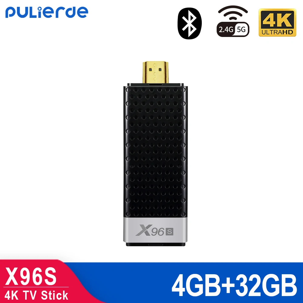 

PULIERDE X96S Smart Android 9.0 TV Box Amlogic S905Y2 4GB 32GB Mini PC TV Stick 5G WiFi Bluetooth 4.2 4K HDMI Dongle
