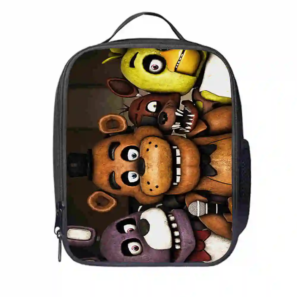 FNAF сумка для ланча индивидуальные Фредди для женщин, мужчин, подростков, мальчиков и девочек, детские сумки Чика; Фокси, школьный изолированный охладитель, сумка-тоут - Цвет: 011LB22