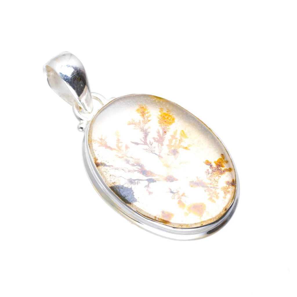 Натуральный сценический Древовидный Агат подвеска из серебра 925 пробы ручной