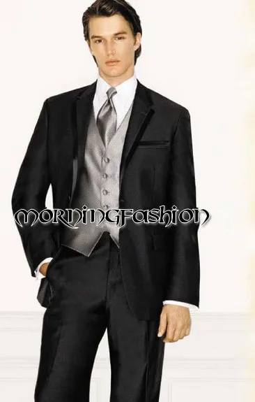 Handsome 2015 Black Groom Tuxedos Wedding Business Suits For Men (Jacket+Pants+Vest+Tie) | Свадьбы и торжества