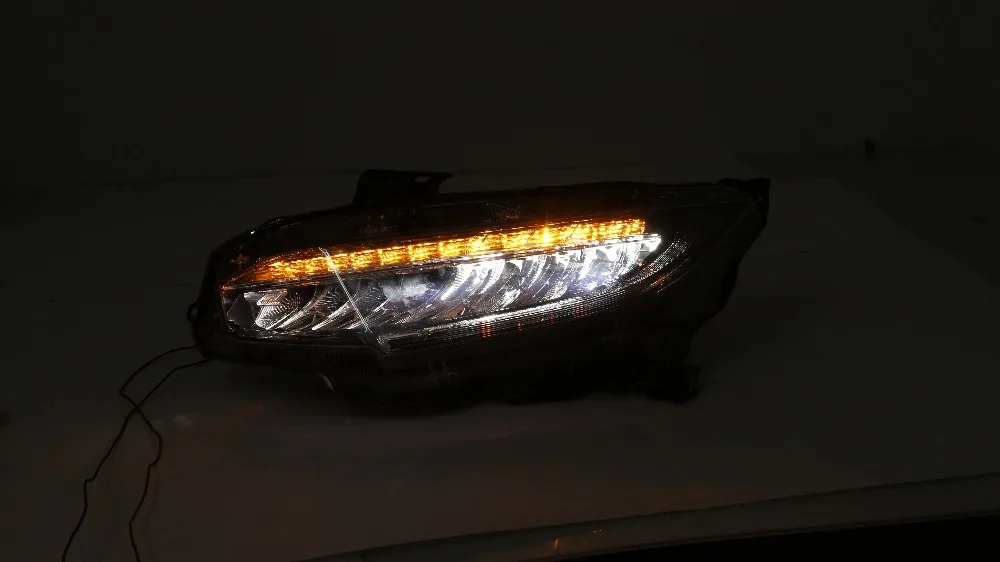 Новейший- светодиодный головной светильник в сборе для honda civic- с течением drl и светодиодный светильник для дальнего ближнего света