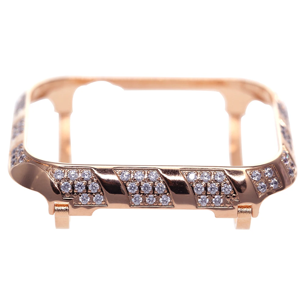 Новинка высокое качество 40 мм ободок инкрустированный Rhinstone Diamond Roes золотой чехол