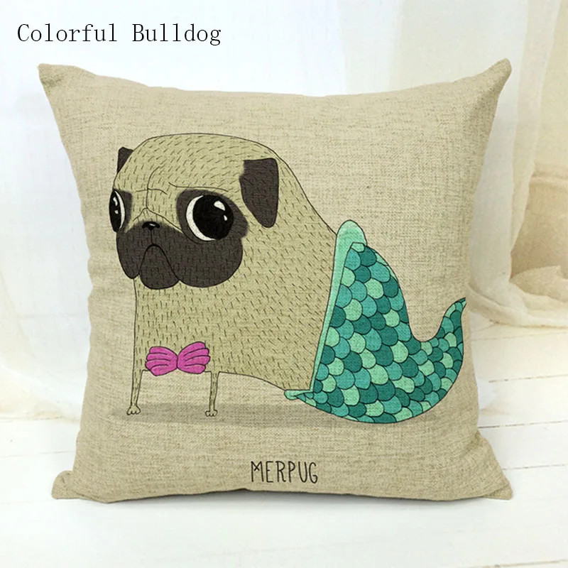 Разноцветный бульдог брендовая Милая Подушка для домашнего животного собаки