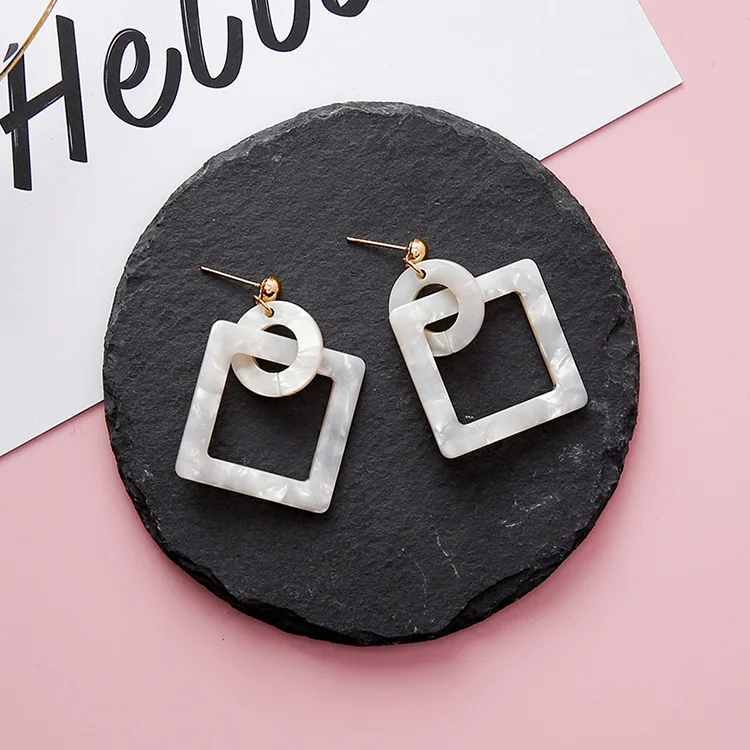2017 Горячая Распродажа простые акриловые геометрические серьги личность шить