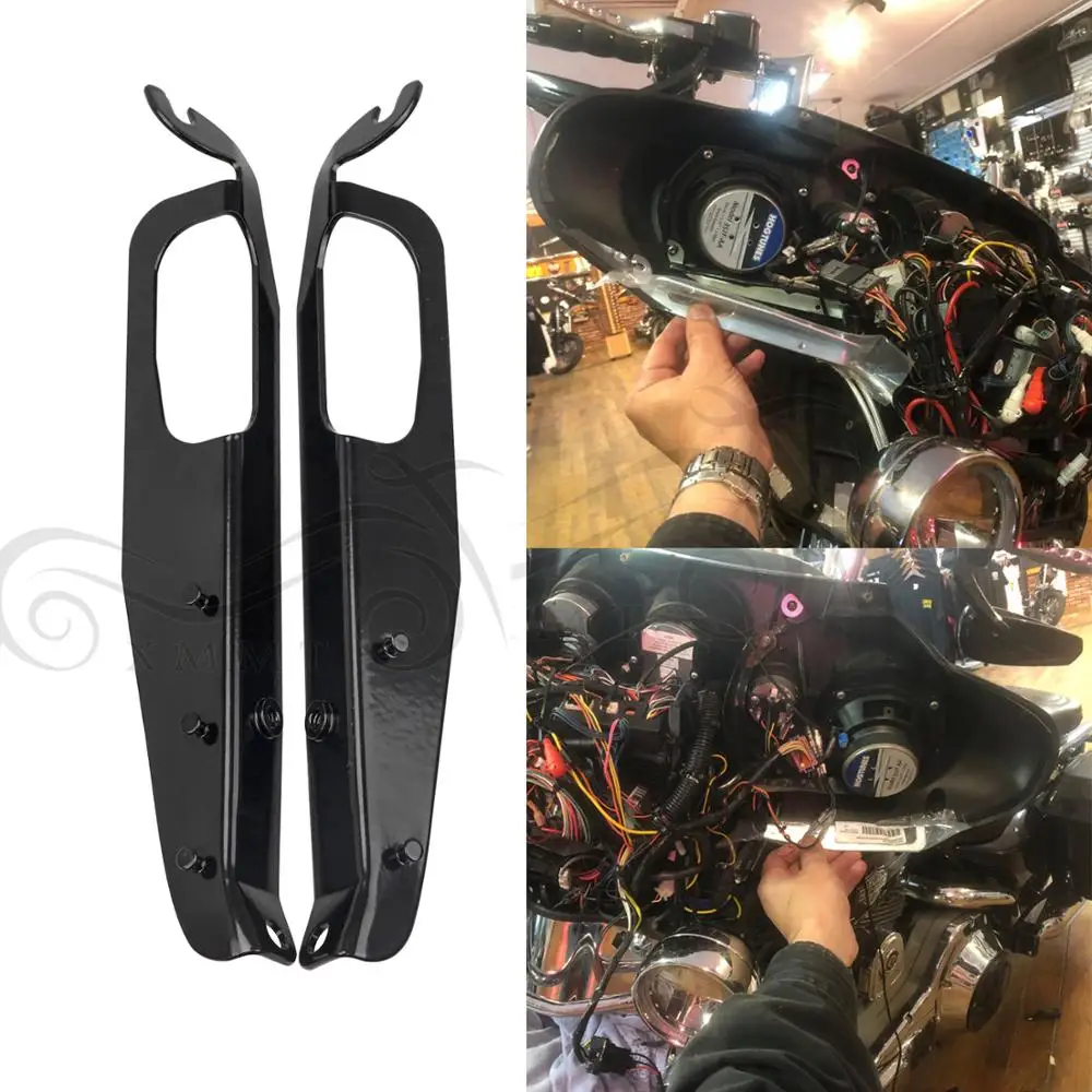 Мотоциклетная черная хромированная обтекатель для фар внутренняя опора Harley Touring