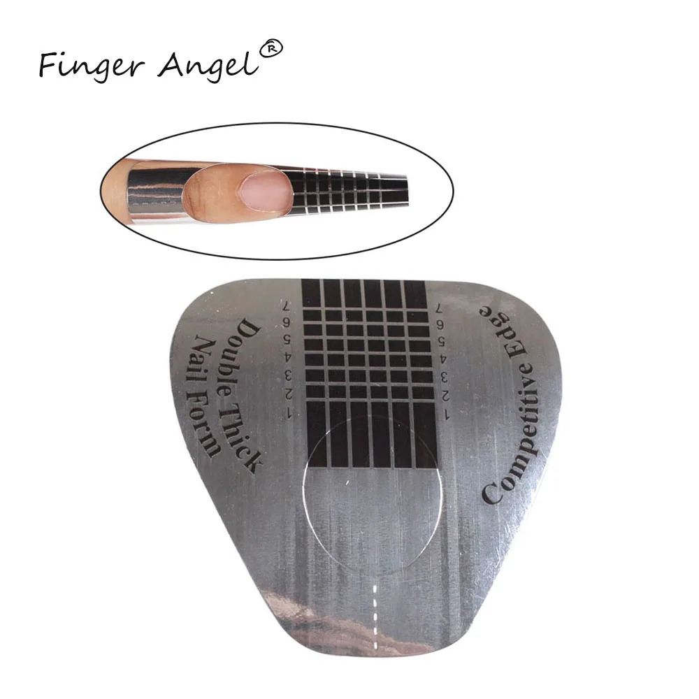 Finger Angel 50/100/500 шт. формы ногтей Nail Art Руководство Бумага серебристого цвета в форме подковы, Гель-лак для ногтей УФ расширение французский для маникюра