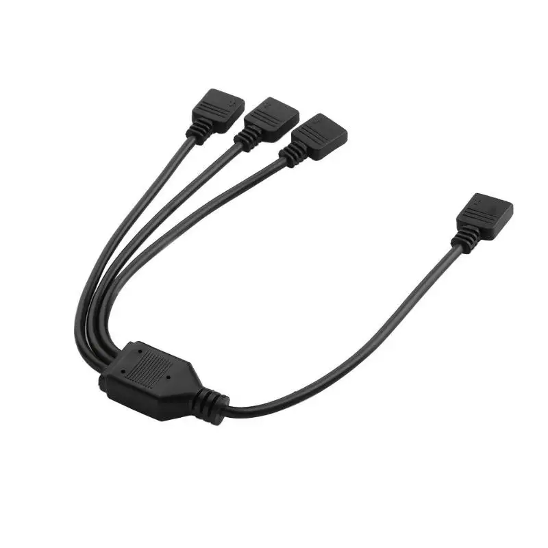 4 Pin практичный женский 3528/5050 RGB Светодиодные ленты огни разветвитель, соединительный кабель круглые светодиодные лампы аксессуары к осветительным приборам черный