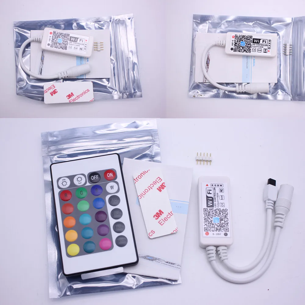 Wi-Fi RGB/RGBW светодиодный Управление; мини DC12V с ИК RF 24Key дистанционного Управление для RGB/RGBW Светодиодные ленты 5050 3528 RGB/RGBW огней