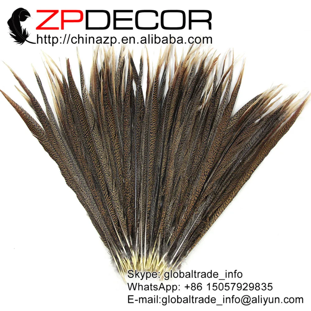 

ZPDECOR 55-60 см (22-24 дюйма) 50 шт./лот Высокое качество уникальные натуральные золотые перья из хвоста фазана оптовая продажа