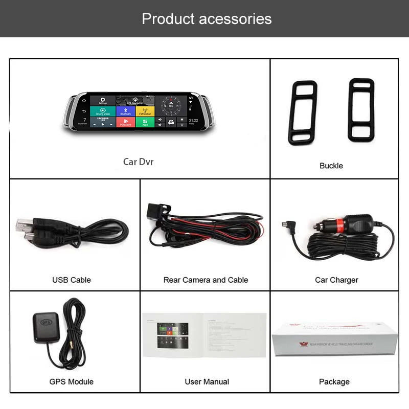 ANSTAR 4G Автомобильная камера 10 дюймов зеркало заднего вида Android 5 1 GPS Автомобильный