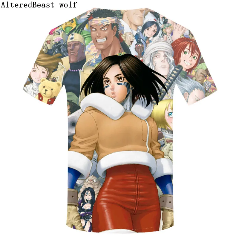 Мужская 3D футболка Alita Battle с изображением ангела летняя Harajuku коротким рукавом и