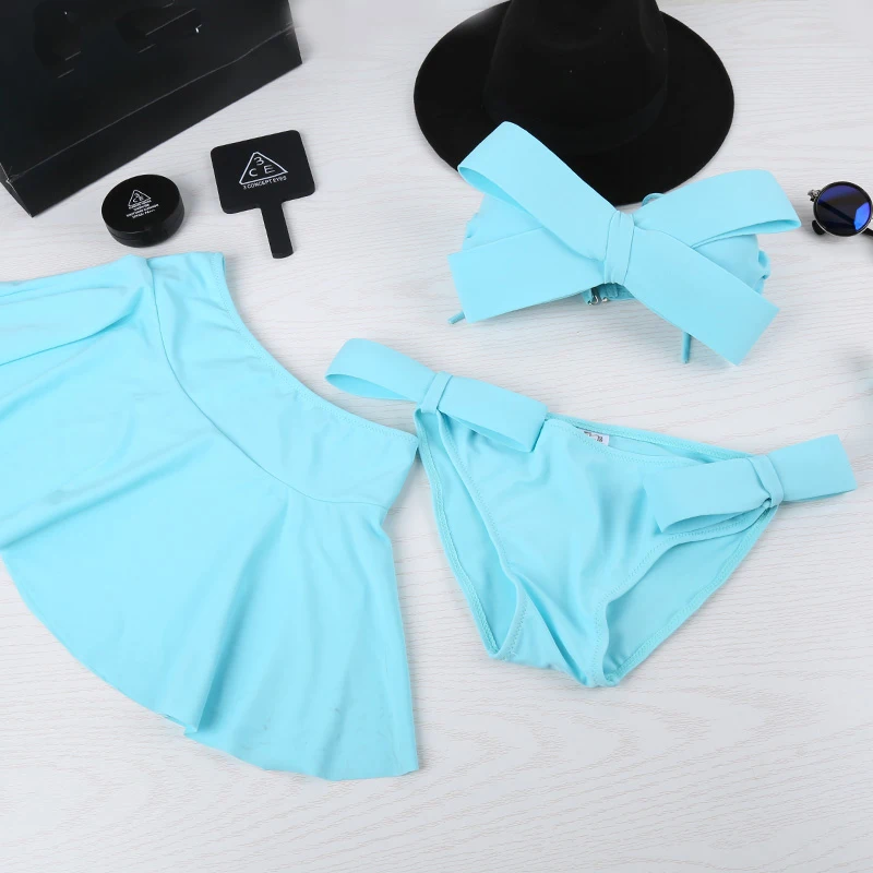 Новинка бикини женский сексуальный купальник с большим бантом бюстгальтер для