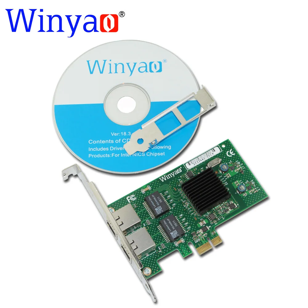 Winyao WY575T2 PCI-E X1 Двухпортовая гигабитная Ethernet Сетевая карта 10/100/1000 Мбит/с LAN адаптер