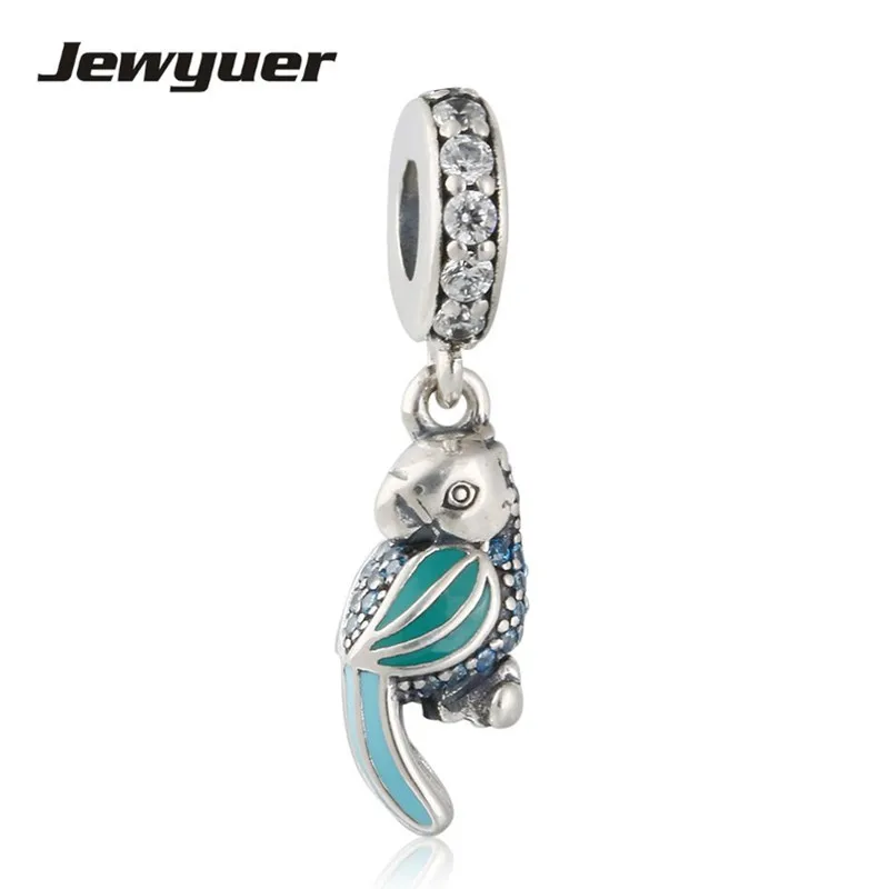 Новый летний Тропический попугай со смешанными эмали Подвески стерлингового