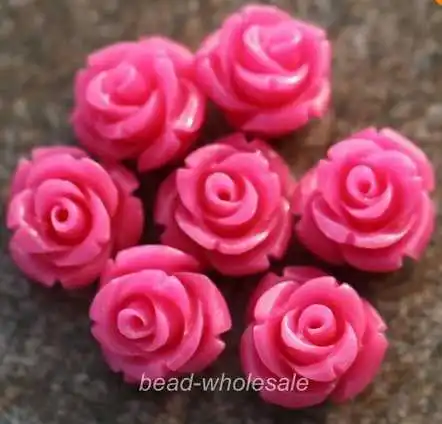 rose OMH 10 мм 20 шт великолепные Розы Коралловые бусины Распорки красный синий белый U выбрать цвет - Цвет: rose