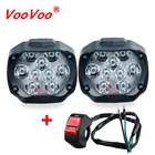 Суперъяркие светодиодные лампы VooVoo для мотоциклов и скутеров, 6500 лм, противотумансветильник фара с переключателем, K, белый рабочий точесветильник 9-85 в