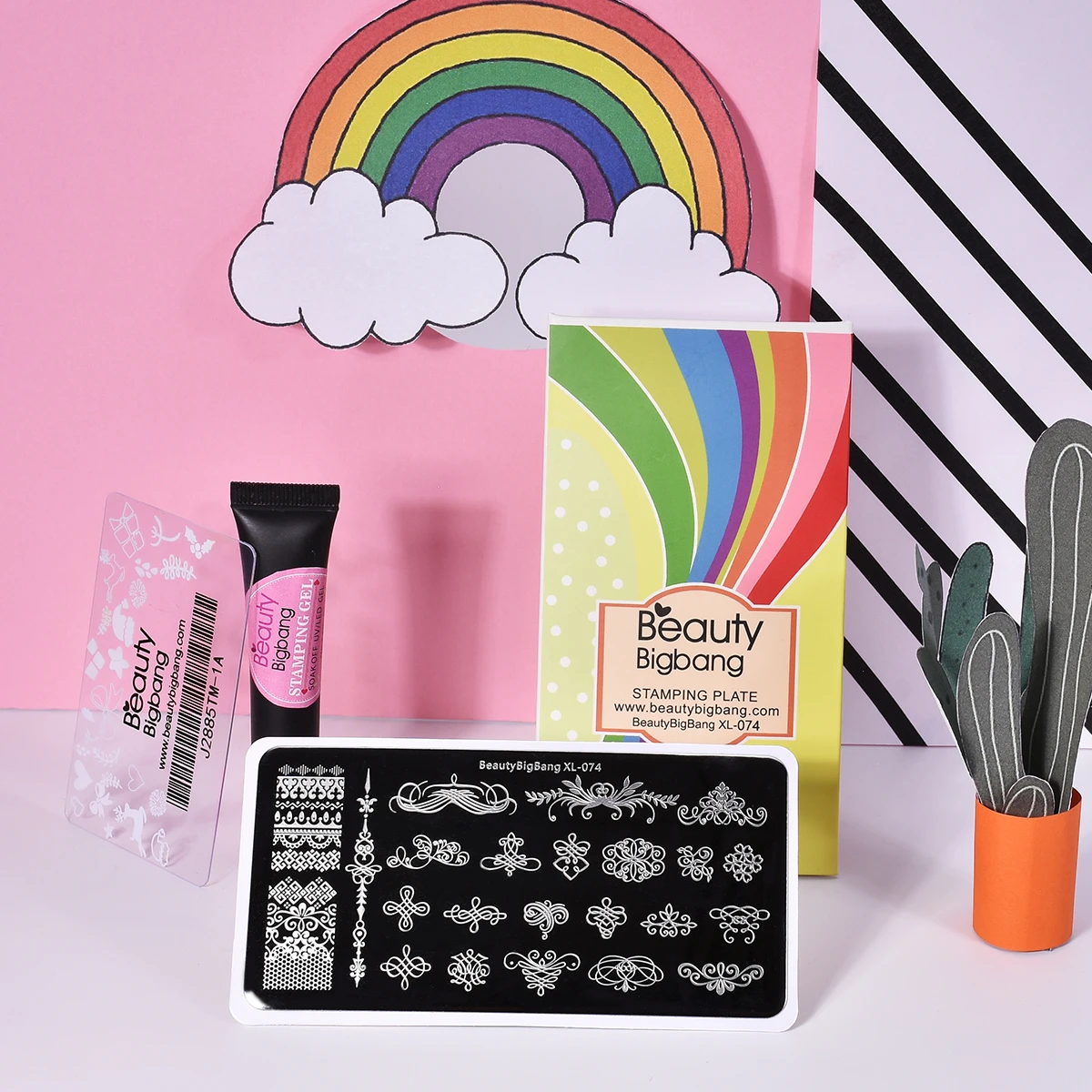 Штамповочная пластина Beautybigbang 6*12 см из нержавеющей стали фигурка цветка травяное