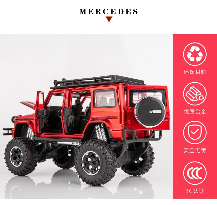 Имитация G63 Grand Wheel сплав Выкл-модель дорожного транспортного средства игрушка амортизация скольжения вытянуть назад освещение Звук детская игрушка