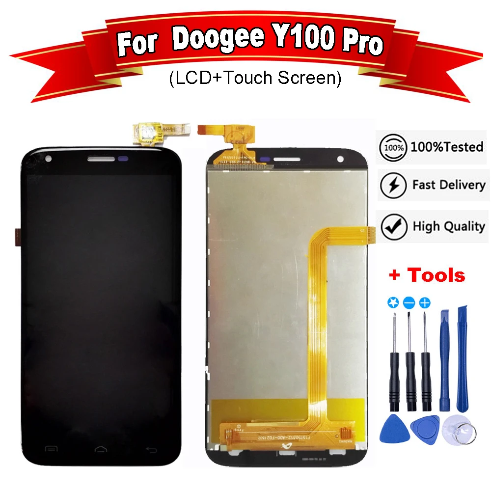 Для Doogee Valencia 2 Y100 Pro ЖК-дисплей экран + Сенсорное стекло дигитайзер сборка Замена |