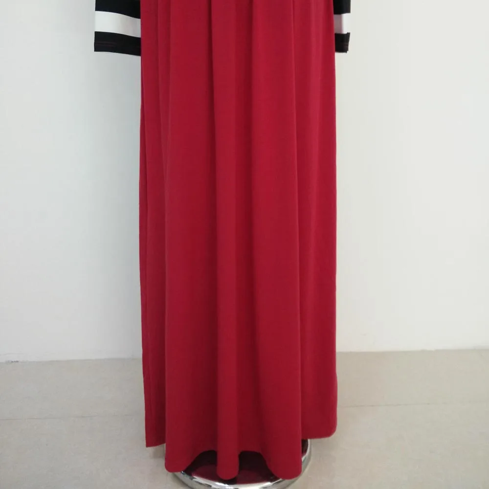 Для женщин Повседневное Осень Макси платье плюс Размеры в полоску технике