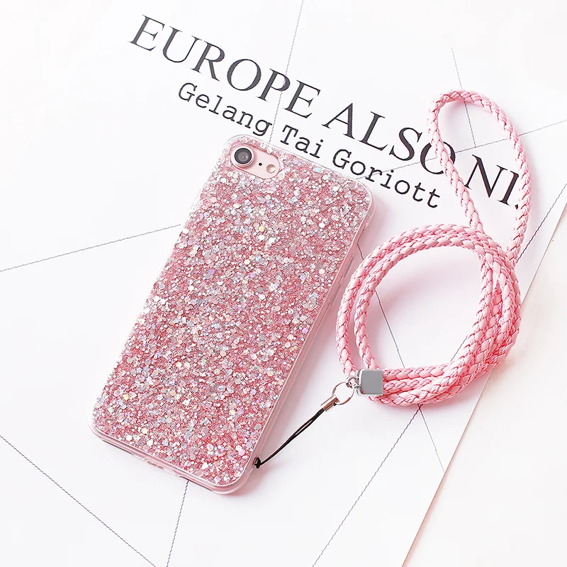 Phone Case For Apple iPhone 6 S 7 Плюс Роскошный Bling игристые Блеск Блестка Блесток Сотовый